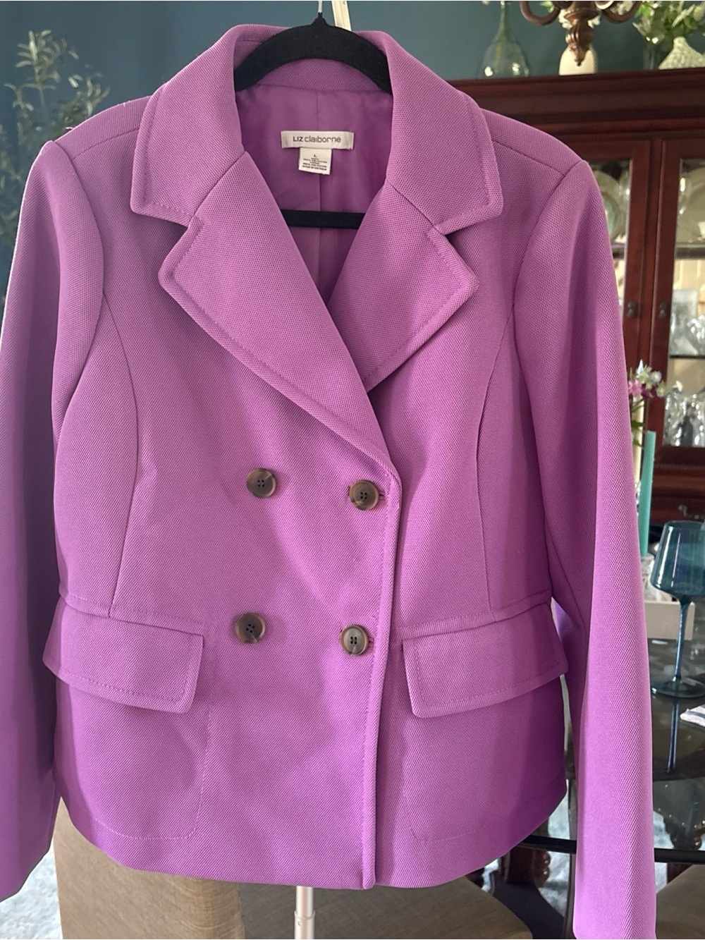 Liz Claiborne lilac Double-Breasted Blazer workwear